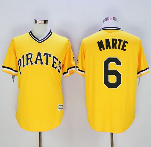 Pirates #6 Starling Marte Gold New Cool Base Stitched MLB Jersey - Click Image to Close
